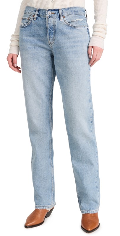 RE/DONE Easy Straight Jeans Ripped Tide