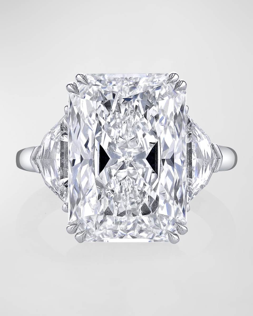 Platinum Elongated Radiant Cut Diamond Ring, 11.06tcw (Size 6.5)
