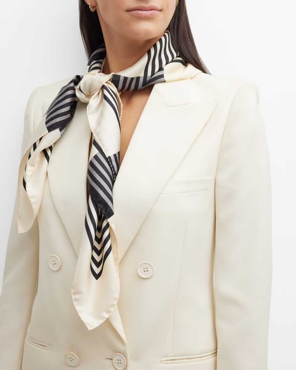 YSL Optical Striped Silk Square Scarf