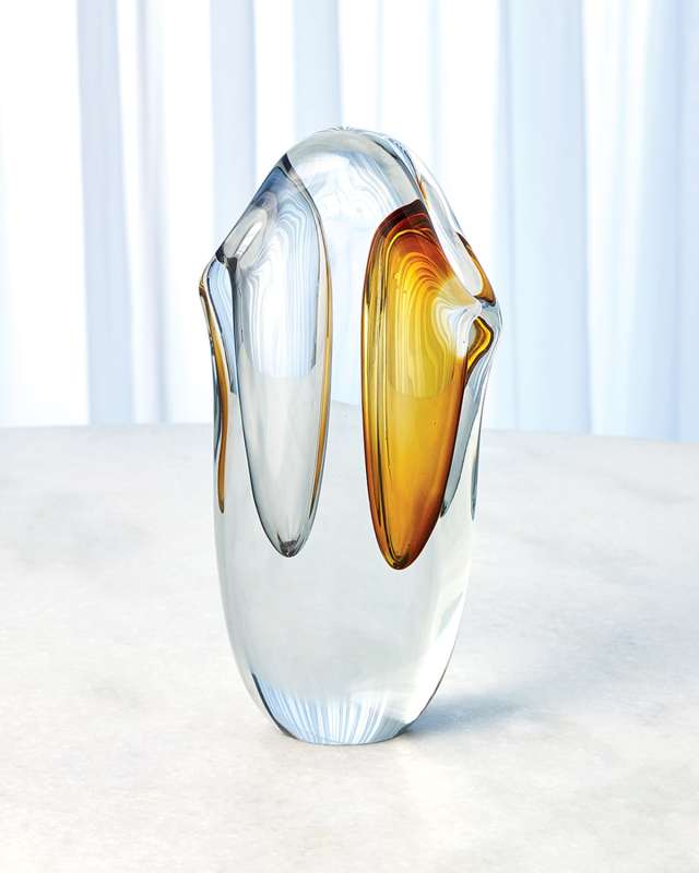 Small Duet Vase, Amber/Grey