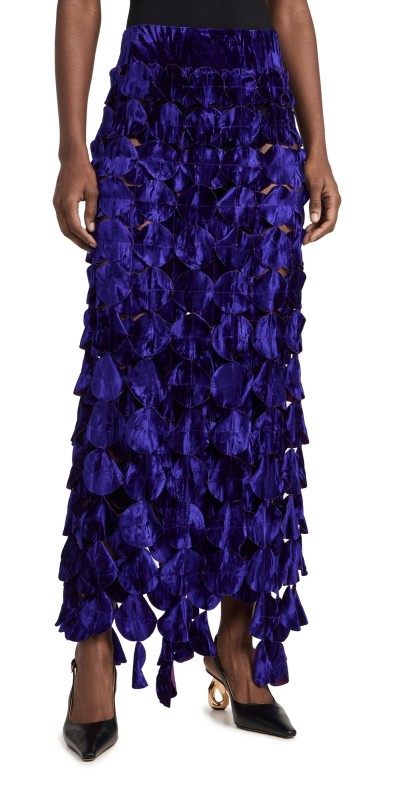 A. W.A. K.E. MODE Multi Circle Double-Layered Maxi Skirt Purple