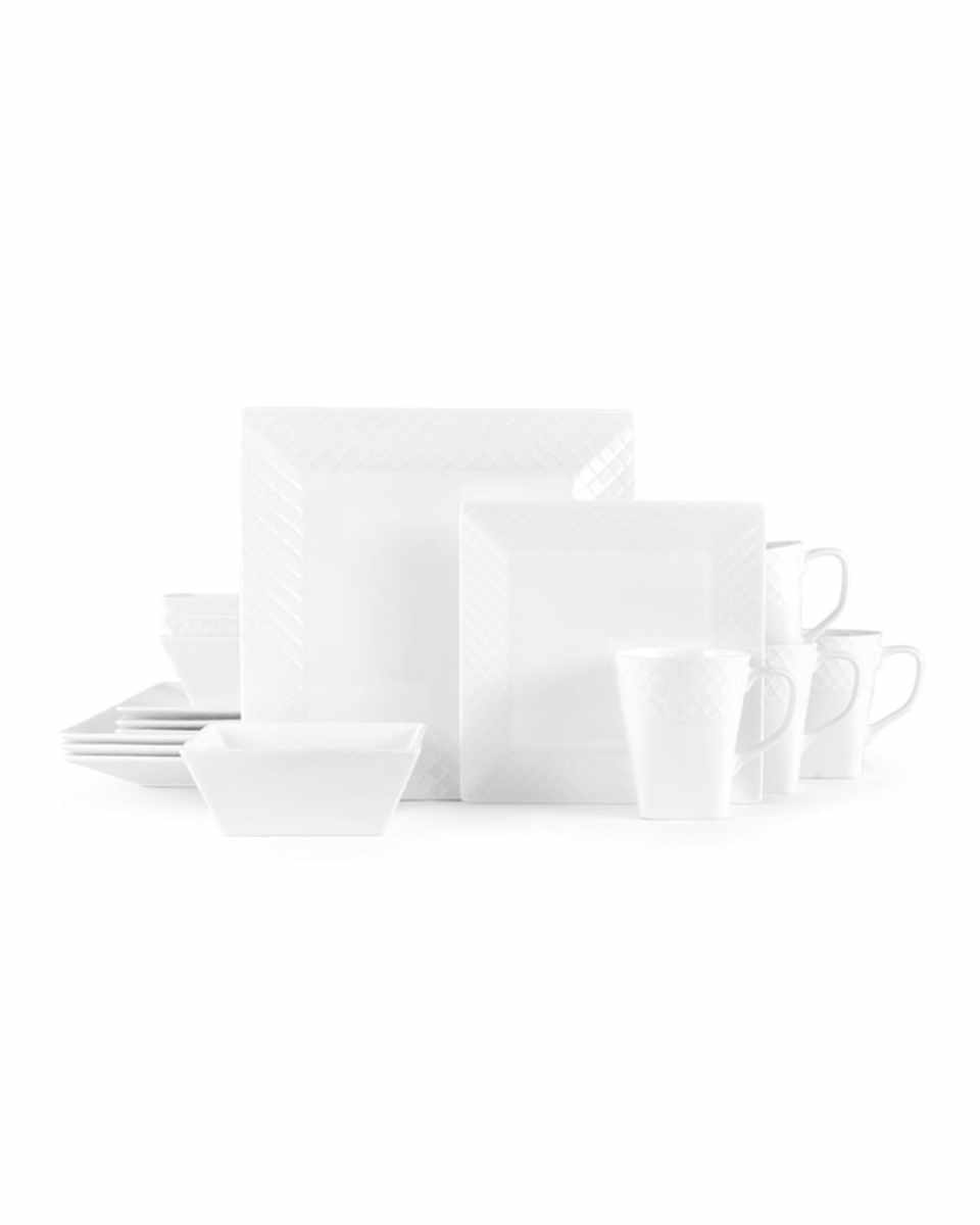 16-Piece Trellis Square Dinnerware Set