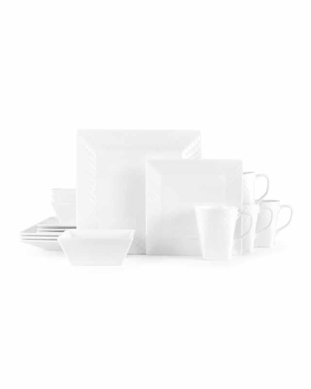 16-Piece Trellis Square Dinnerware Set