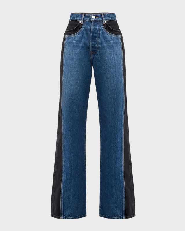 Taylor Wide-Leg Two-Tone Jeans