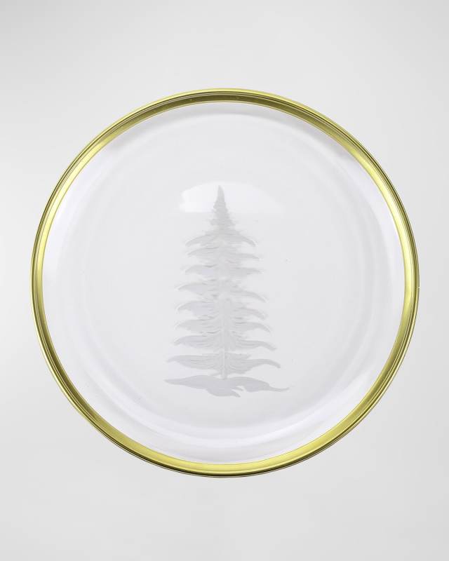 Vetro Gold Etched Tree Dinner Plate