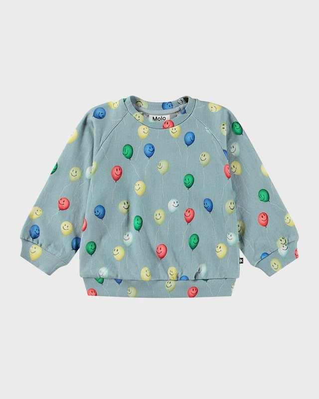 Boy's Disc Balloon-Print Sweatshirt, Size 3M-2
