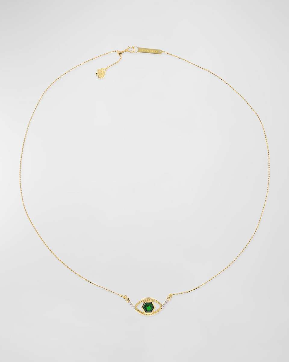 Hexagon Evil Eye Pendant Necklace