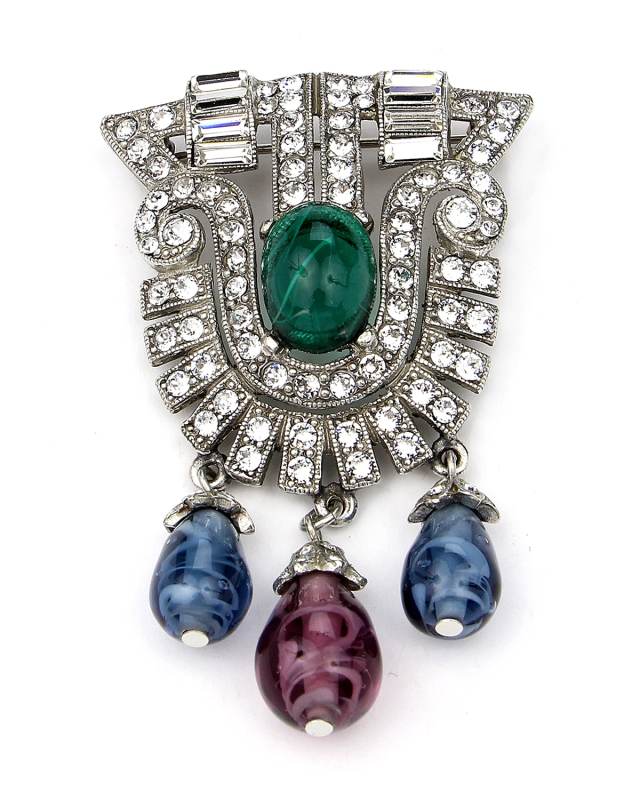 Crystal Multi-Drop Brooch
