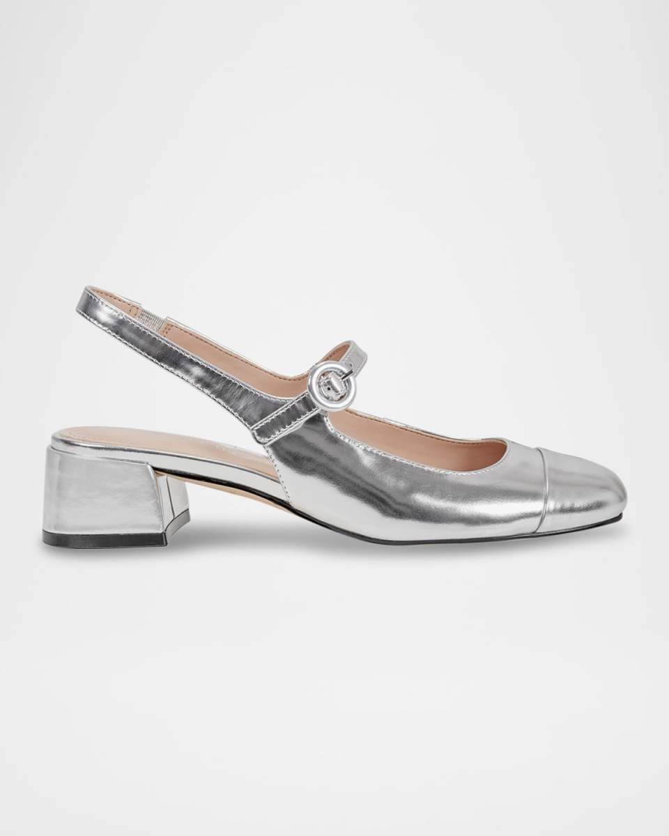 Bicolor Mary Jane Slingback Ballerina Pumps