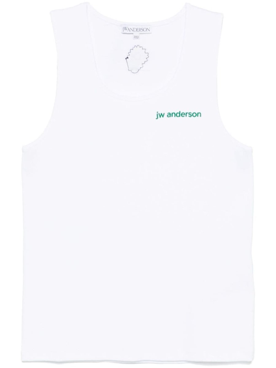 logo-embroidered tank top