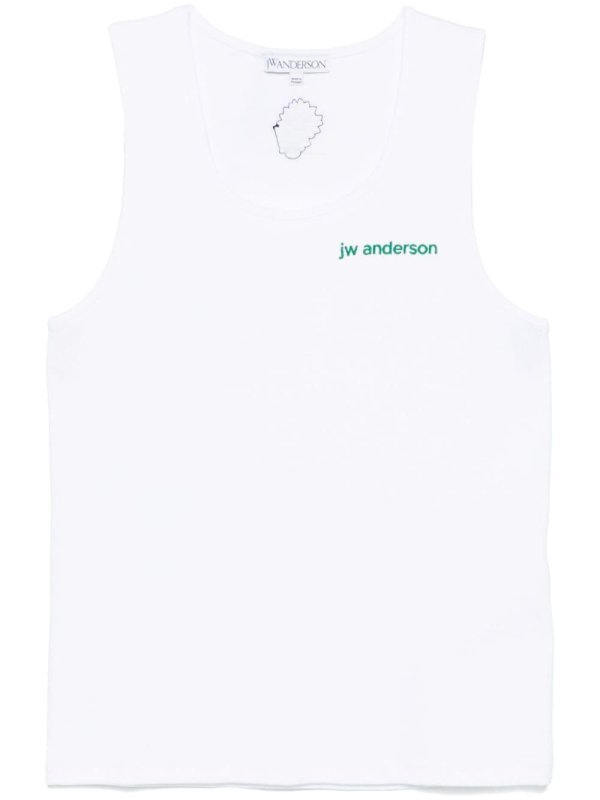 logo-embroidered tank top