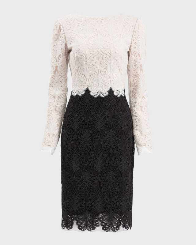 Two-Tone Corded Lace Dress