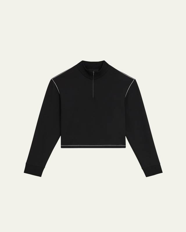 Cropped Half-Zip Pullover Top