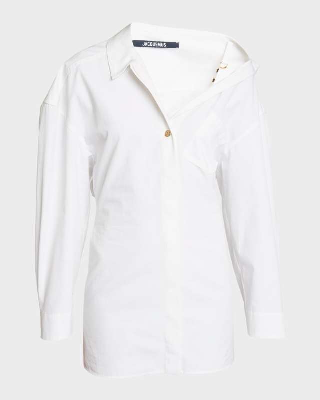 Off-The-Shoulder Mini Shirtdress
