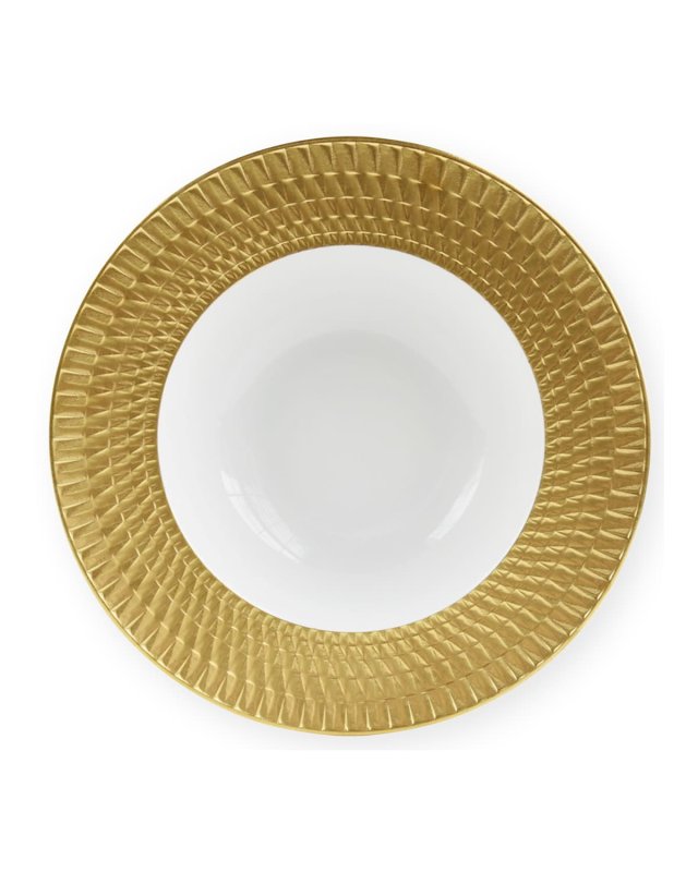 Twist Gold Rim Soup Plate