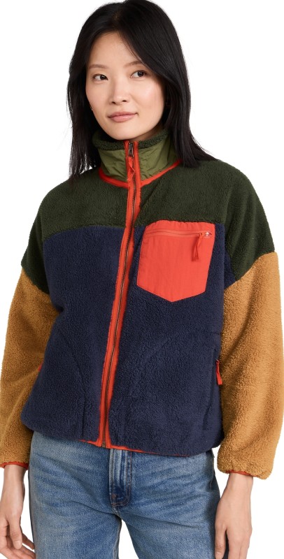 THE GREAT Outdoors The Plush Colorblock Terrain Full-Zip Mountain View & Midnight