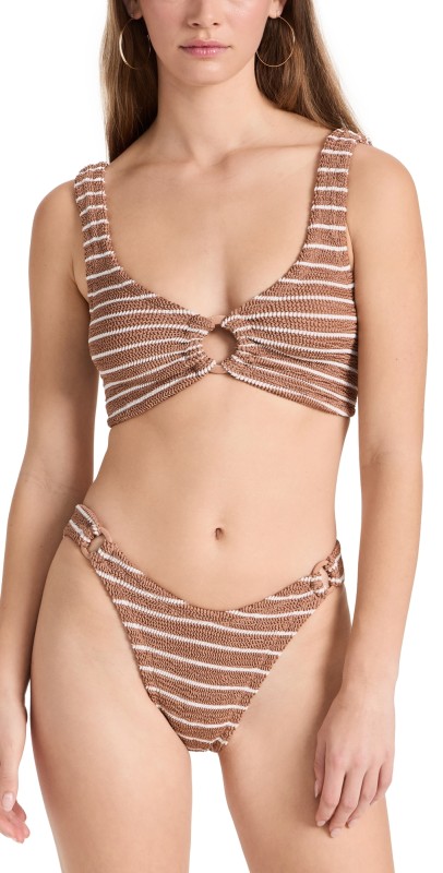 Hunza G Hallie Bikini Metallic Cocoa/White