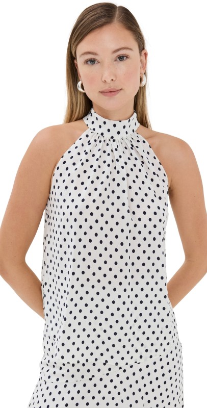Veronica Beard Kovi Top Ecru/Navy