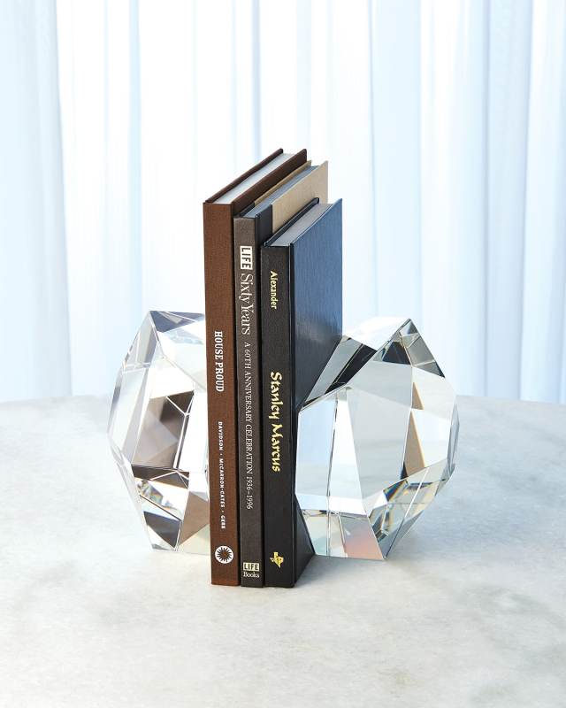 Crystal Bookends, Set of 2