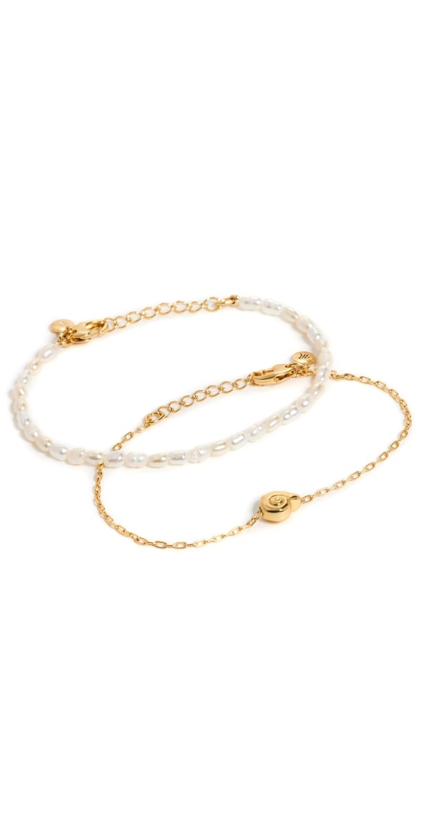 Madewell Nautilus Bracelet Set of 2 Pale Gold