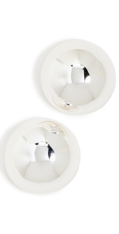 Annika Inez Small Hemisphere Earrings Silver