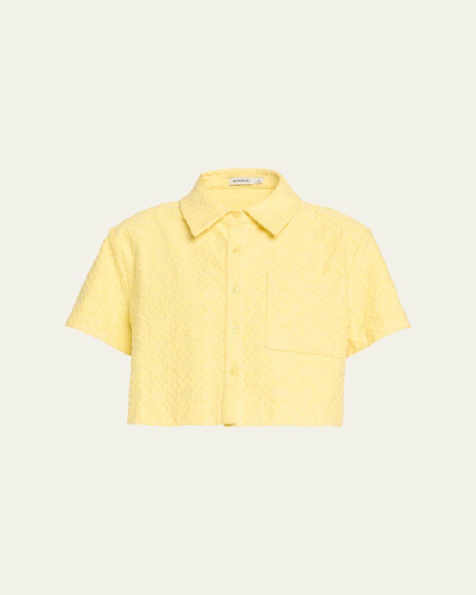 Ireland Short-Sleeve Cropped Camp Shirt