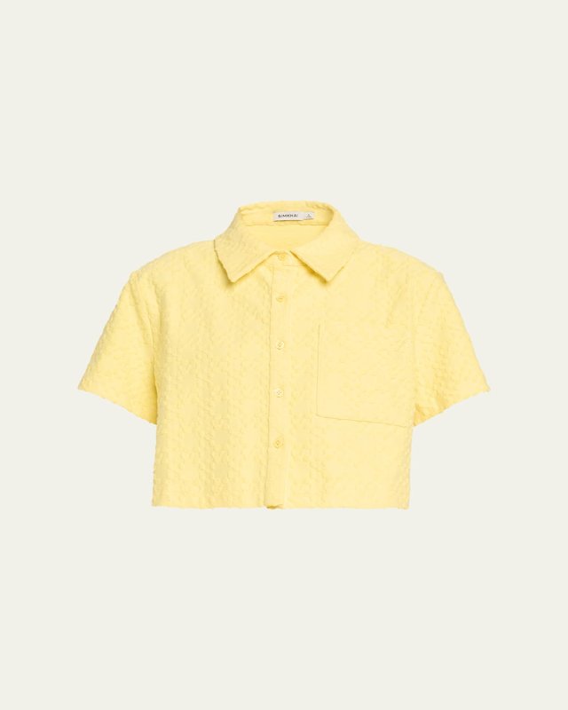Ireland Short-Sleeve Cropped Camp Shirt