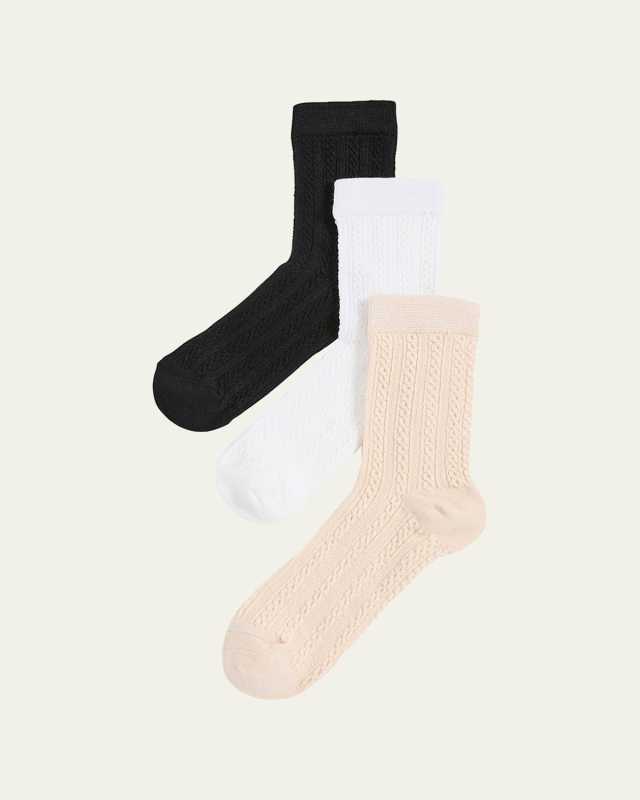 Textured Crew Socks 3-Pack