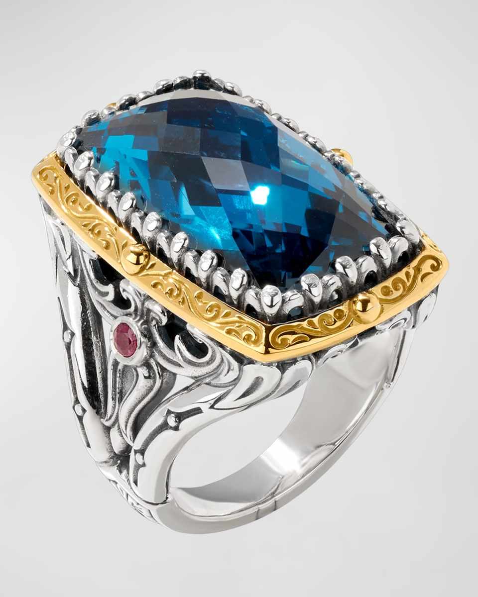 18k Gold Blue Spinel Ring