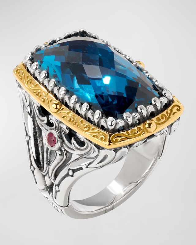 18k Gold Blue Spinel Ring