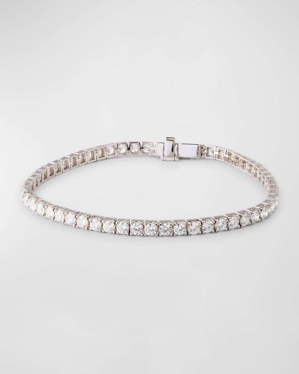Unisex 18K White Gold Diamond Bracelet, 8.5"L