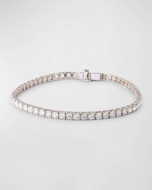 Unisex 18K White Gold Diamond Bracelet, 8.5"L