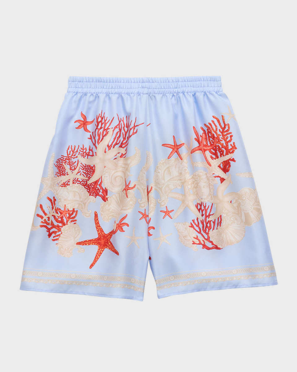 Boy's La Mer Barocco-Trim Shorts, Size 8-