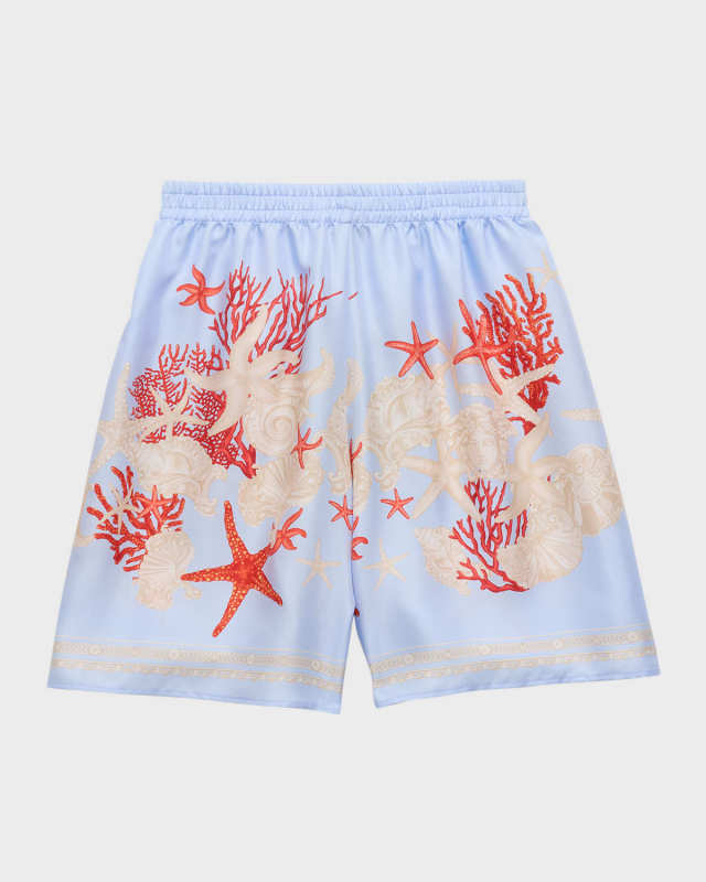 Boy's La Mer Barocco-Trim Shorts, Size 8-