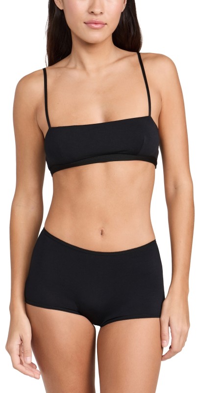 Stripe & Stare Stripe and Stare x Camille Charriere Square Neck Bra & Hipster Set Black Black