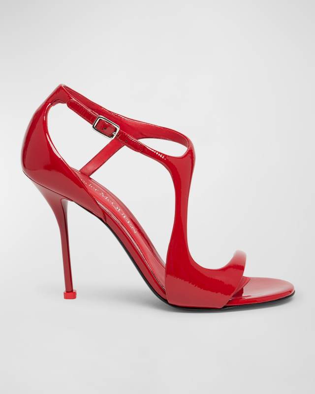 Twist Patent Ankle-Strap Sandals