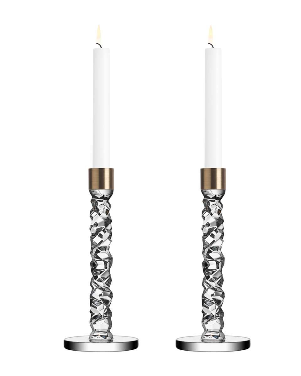 Carat Brass Candlesticks, Set of 2