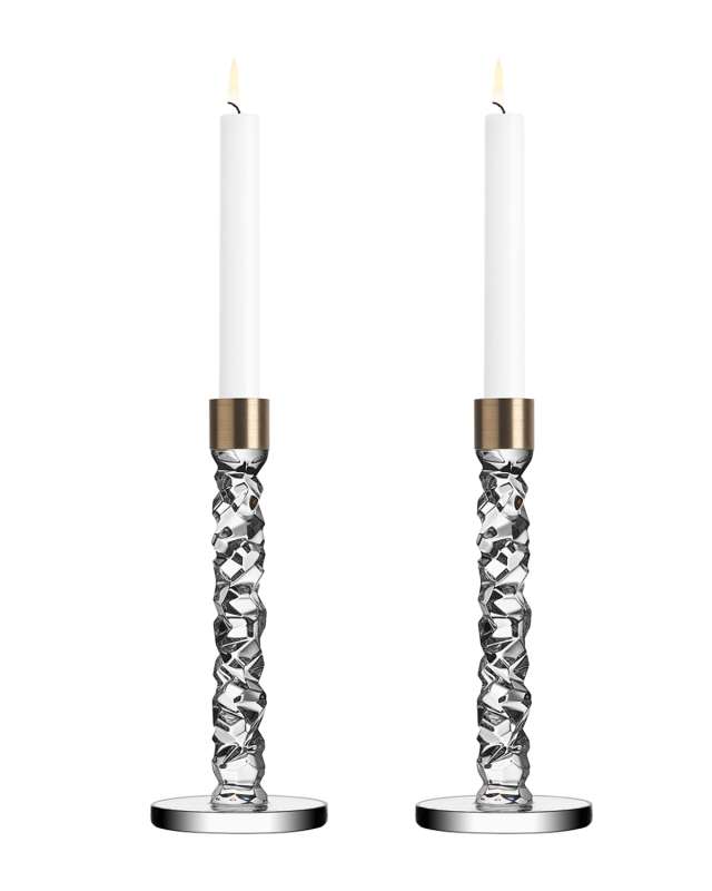 Carat Brass Candlesticks, Set of 2