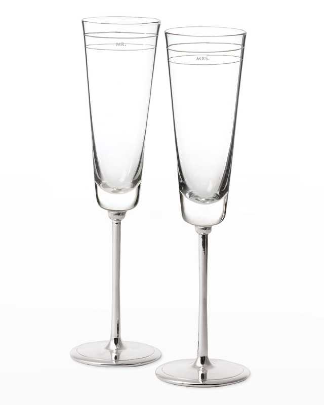 darling point mr. & mrs. toasting champagne flutes set