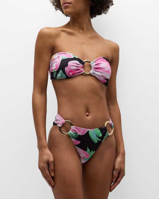 Winter Floral Carlotta Bandeau Bikini Top