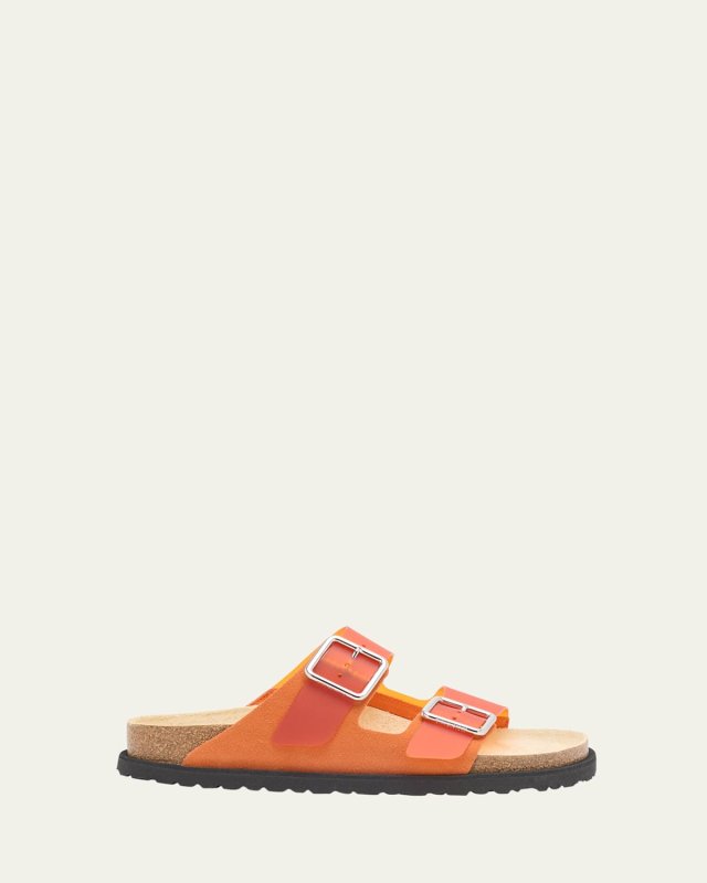Arizona Suede PVC Dual-Buckle Slide Sandals