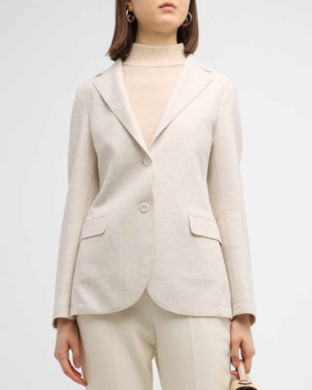 Single-Breasted Flannel Wool Jacket