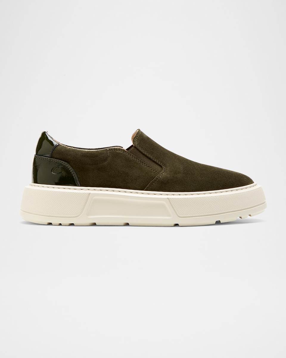 Kim Mixed Leather Slip-On Sneakers