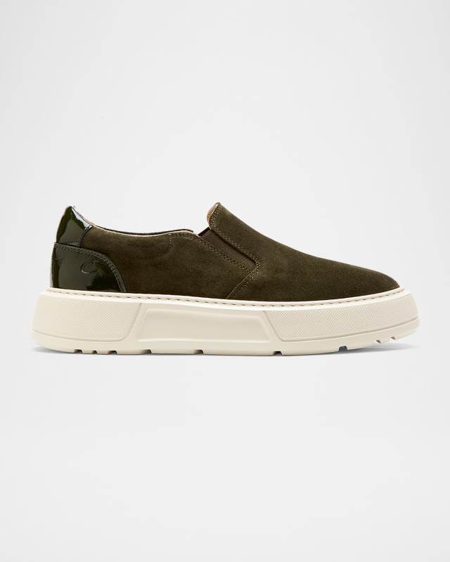 Kim Mixed Leather Slip-On Sneakers