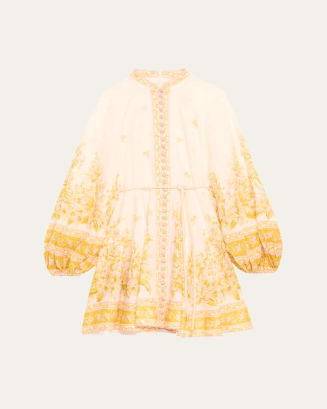 Golden Buttoned Mini Dress