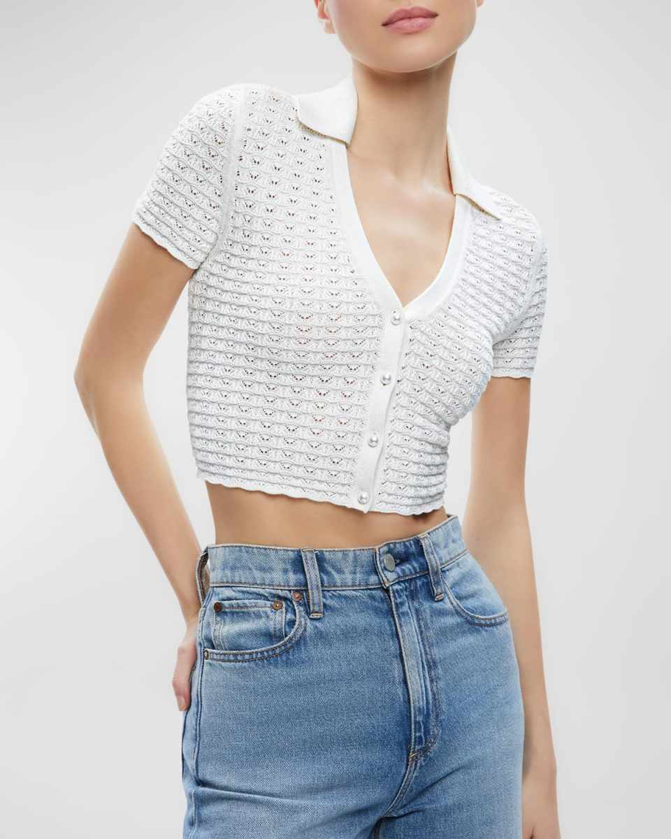 Linda Cropped Polo Top