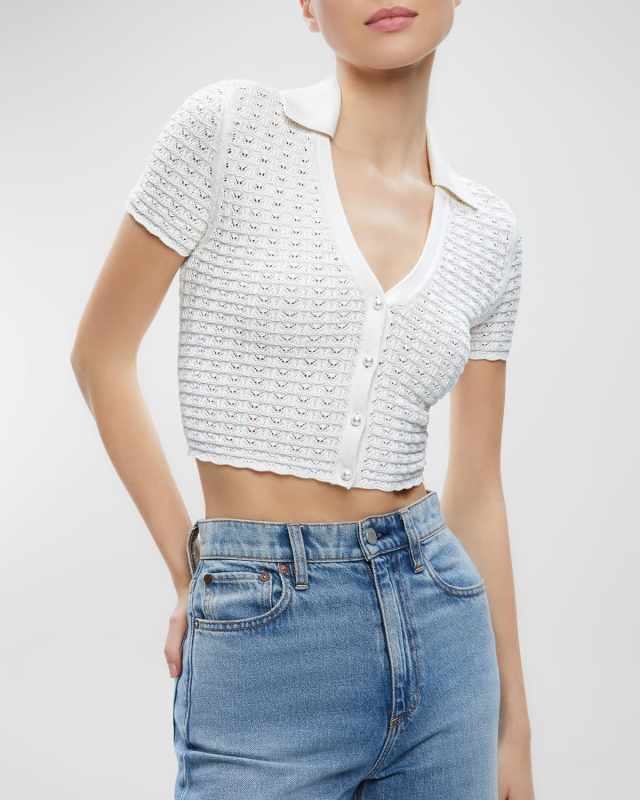 Linda Cropped Polo Top