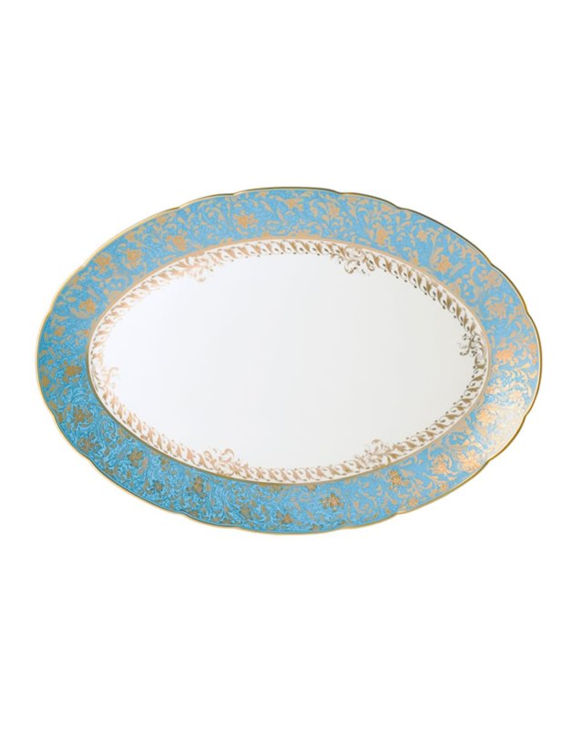 Eden Turquoise Oval Platter, 15"