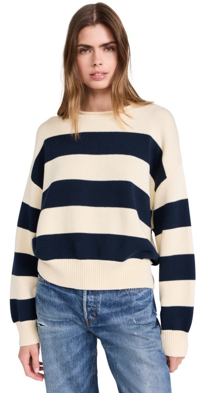 Denimist Wide Stripe Sweater Navy/Cream Stripe