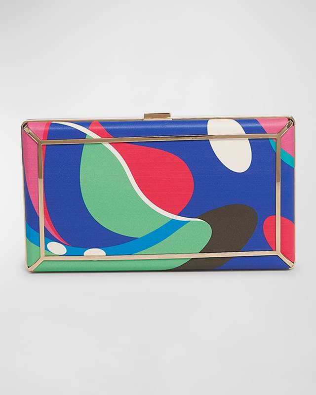 Callas Printed Leather Clutch Bag
